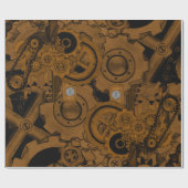 Steampunkmachines (koper) cadeaupapier (Vlak)