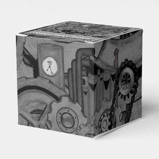 Steampunkmachines (monochrome) bedankdoosjes (Voorkant Zijde)