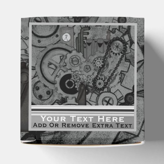 Steampunkmachines (monochrome) bedankdoosjes (Bovenkant)