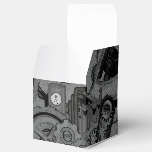 Steampunkmachines (monochrome) bedankdoosjes (Geopend)