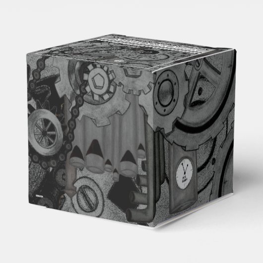 Steampunkmachines (monochrome) bedankdoosjes (Achterkant)