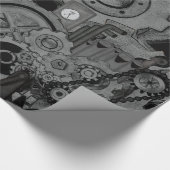 Steampunkmachines (monochrome) cadeaupapier (Hoek)