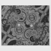 Steampunkmachines (monochrome) cadeaupapier (Vlak)