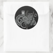Steampunkmachines (monochrome) ronde sticker (Tas)