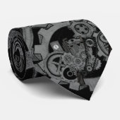 Steampunkmachines (monochrome) stropdas (Opgerold)