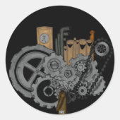 Steampunkmachines Ronde Sticker (Voorkant)