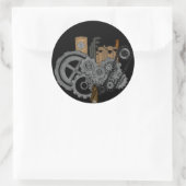 Steampunkmachines Ronde Sticker (Tas)