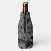 Steampunkmachines (volledige kleur) flesjeskoeler (Fles Achterkant)