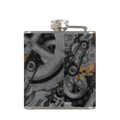Steampunkmachines (volledige kleur) heupfles (Achterkant)