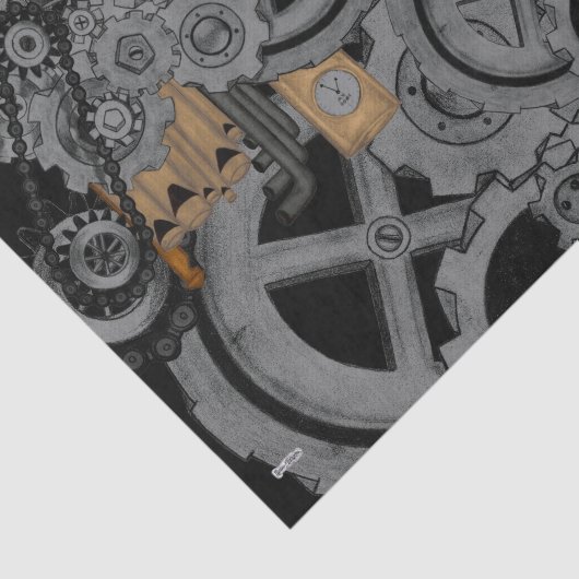 Steampunkmachines (volledige kleur) tissuepapier (Detail)