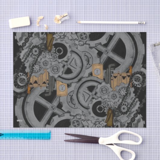 Steampunkmachines (volledige kleur) tissuepapier (Craft)