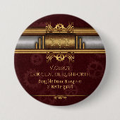 Steampunkmessen en marinekleurig ronde button 7,6 cm (Voorkant)