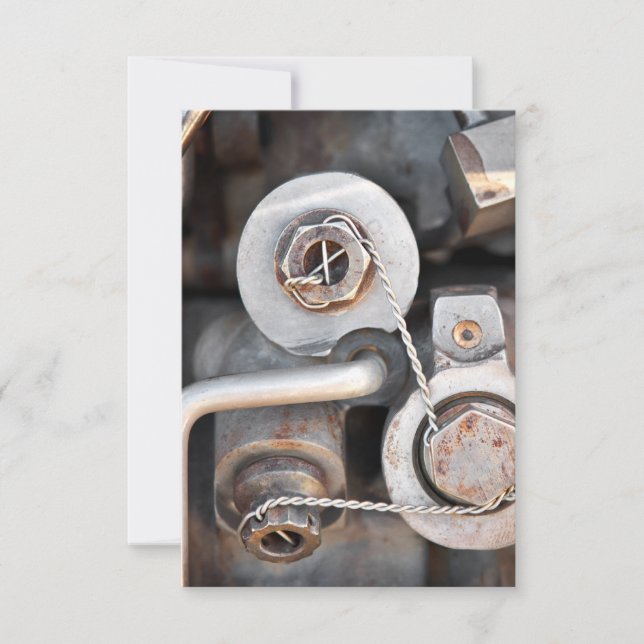 Steampunkmoeren en bouten met draad (Voorkant)