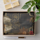 Steampunkontwerp met klokken en versnellingen tissuepapier (Geschenk)