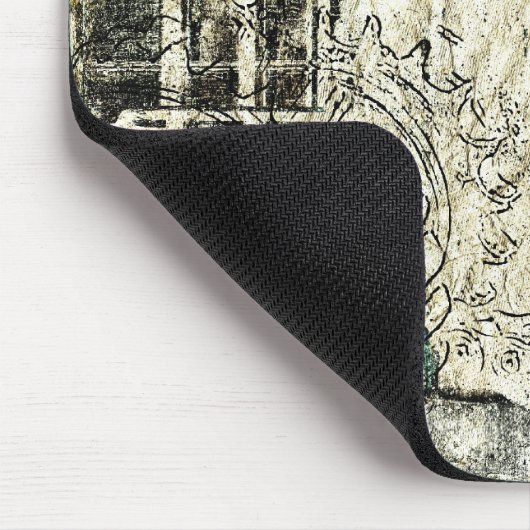 Steampunkpapiercollage Muismat (Hoek)