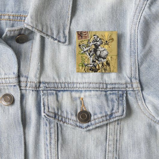  steampunkpiraat vierkante button 5,1 cm (In situ)