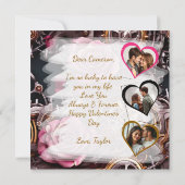 Steampunkrozen Valentijnsdag Fototemplate Kaart (Achterkant)