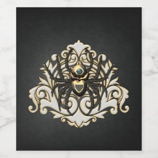 steampunkspin wijn etiket (Enkel label)