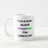 steampunkventilator, felle mok van koffie (Links)