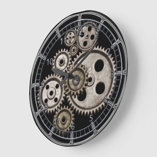 steampunkversnellingen tandwielmotor  machineklok grote klok (Hoek)
