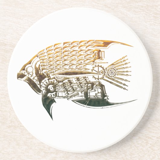 Steampunkvis onderzetters (Voorkant)