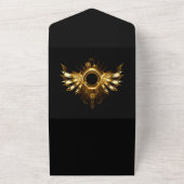 Steampunkvleugels All In One Uitnodiging (Buitenkant)