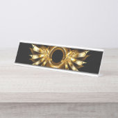 Steampunkvleugels Bureau Naambordje (Voorkant)