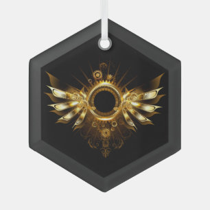 Steampunkvleugels Glas Ornament
