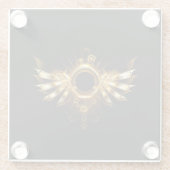 Steampunkvleugels Glazen Onderzetter (Achterkant)