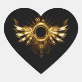 Steampunkvleugels Hart Sticker (Voorkant)