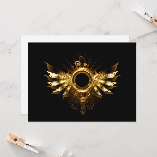 Steampunkvleugels Kaart (Voorkant / Achterkant in situ)