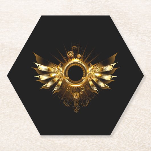 Steampunkvleugels Kartonnen Onderzetters (Voorkant)