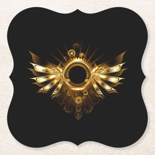 Steampunkvleugels Kartonnen Onderzetters (Voorkant)