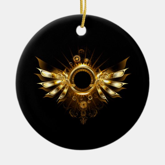 Steampunkvleugels Keramisch Ornament (Voorkant)