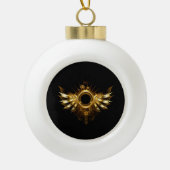 Steampunkvleugels Keramische Bal Ornament (Voorkant)