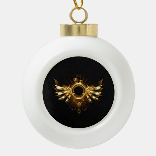 Steampunkvleugels Keramische Bal Ornament (Voorkant)