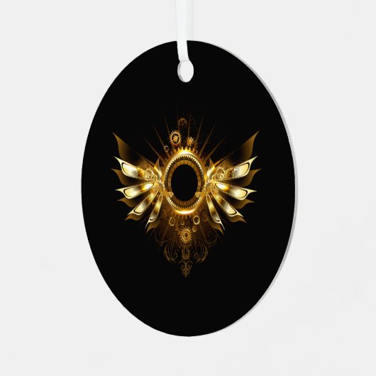 Steampunkvleugels Metalen Ornament (Voorkant links)