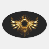 Steampunkvleugels Ovale Sticker (Voorkant)