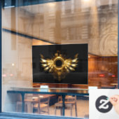 Steampunkvleugels Raamsticker (Cafe Raam)