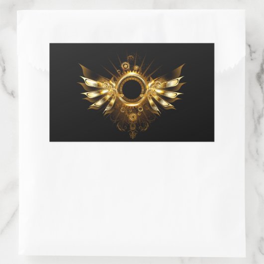 Steampunkvleugels Rechthoekige Sticker (Tas)