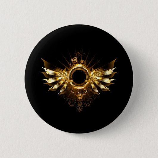 Steampunkvleugels Ronde Button 5,7 Cm (Voorkant)