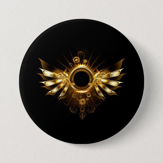 Steampunkvleugels Ronde Button 7,6 Cm (Voorkant)