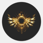 Steampunkvleugels Ronde Sticker (Voorkant)