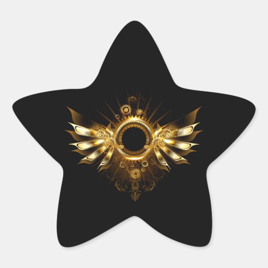 Steampunkvleugels Ster Sticker (Voorkant)