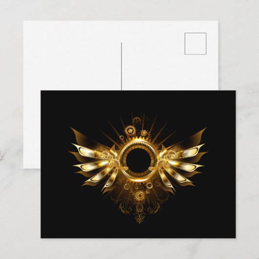 Steampunkvleugels Uitnodiging Briefkaart (Voorkant / Achterkant)