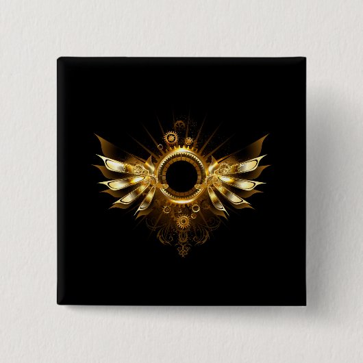 Steampunkvleugels Vierkante Button 5,1 Cm (Voorkant)