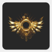 Steampunkvleugels Vierkante Sticker (Voorkant)