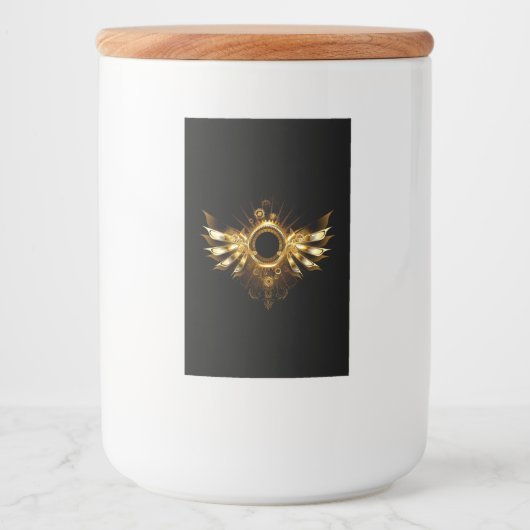 Steampunkvleugels Voedselcontainer Etiket (Voorkant)