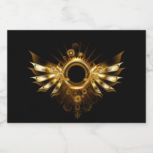 Steampunkvleugels Voedselcontainer Etiket (Enkel label)