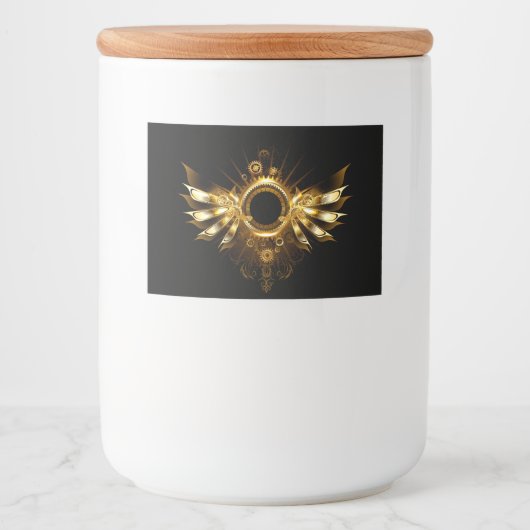 Steampunkvleugels Voedselcontainer Etiket (Voorkant)